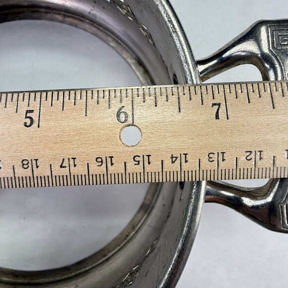 Vintage Silverplate Filigree Serving Dish Ring With Handles - Picture 14 of 15